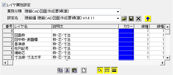 レイヤ属性設定