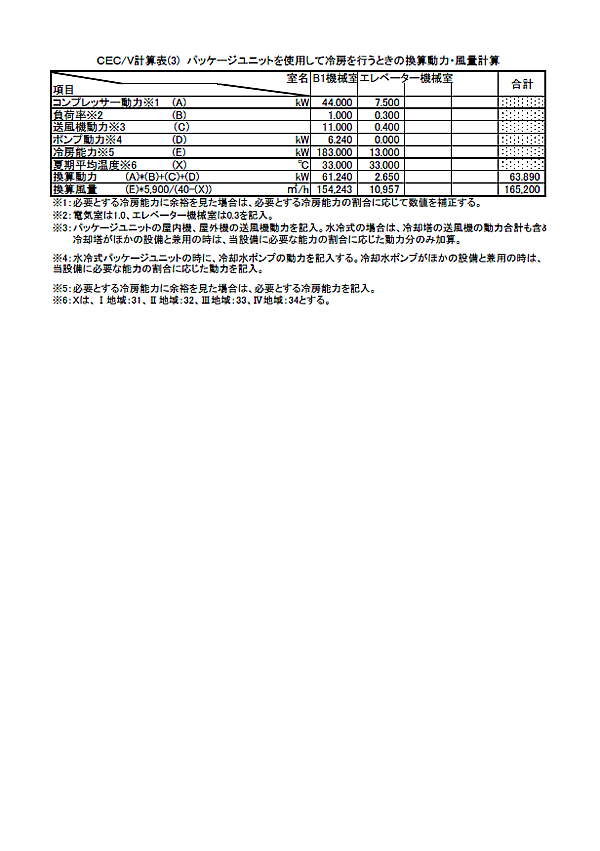 換算動力・風量計算