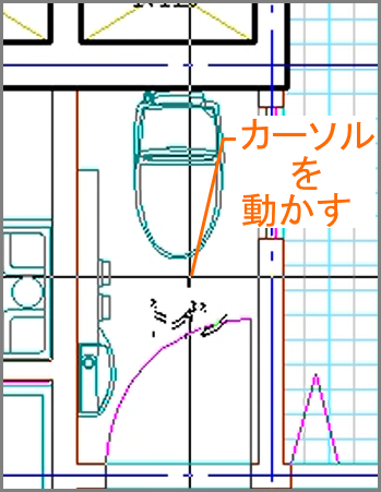 マウス操作または矢印キーで移動