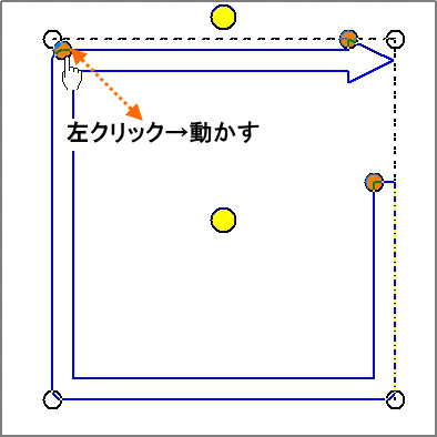 曲げ方調整を左クリックして動かす