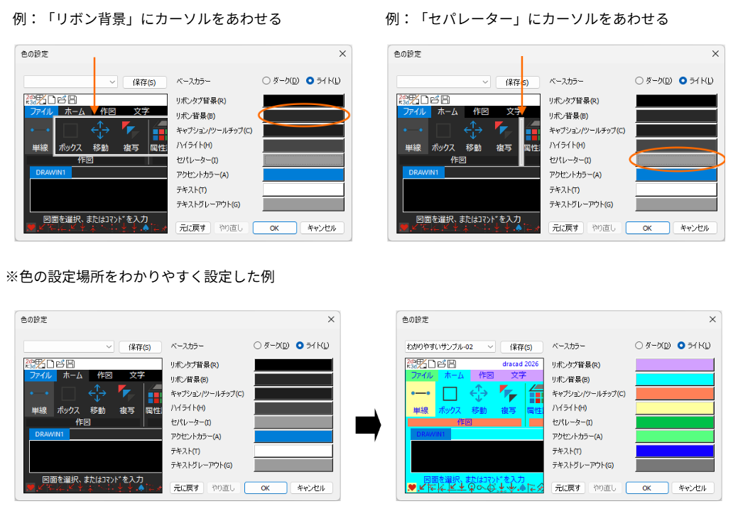 左側の図で対象の場所をわかりやすく表示