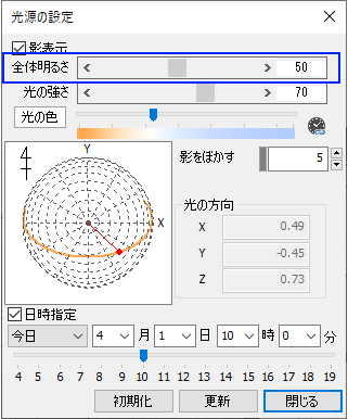 光源の設定