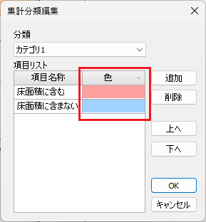 [集計分類編集]ダイアログ