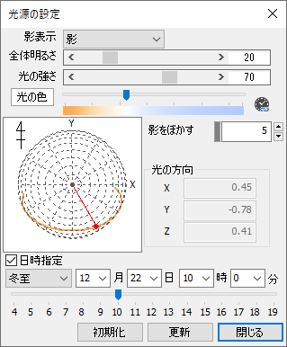 光源の設定