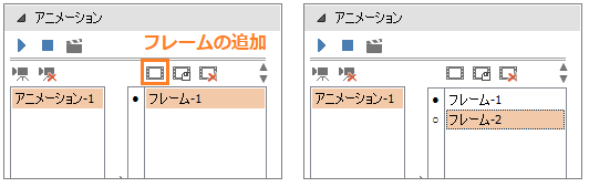 フレームの追加