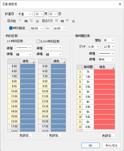 日影線設定