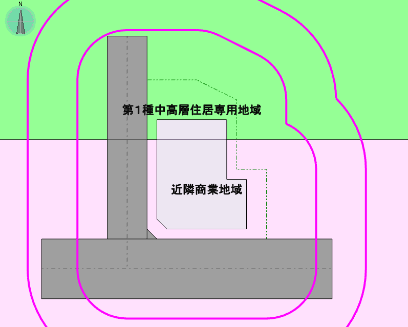 日影測定線を生成できる例