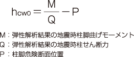 そで壁付き柱の反曲点高さ算出式