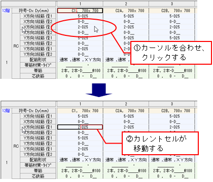 断面データ入力表
