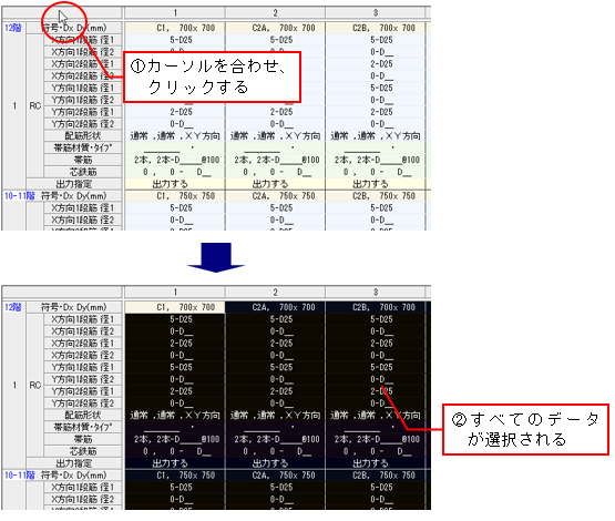 断面データ入力表